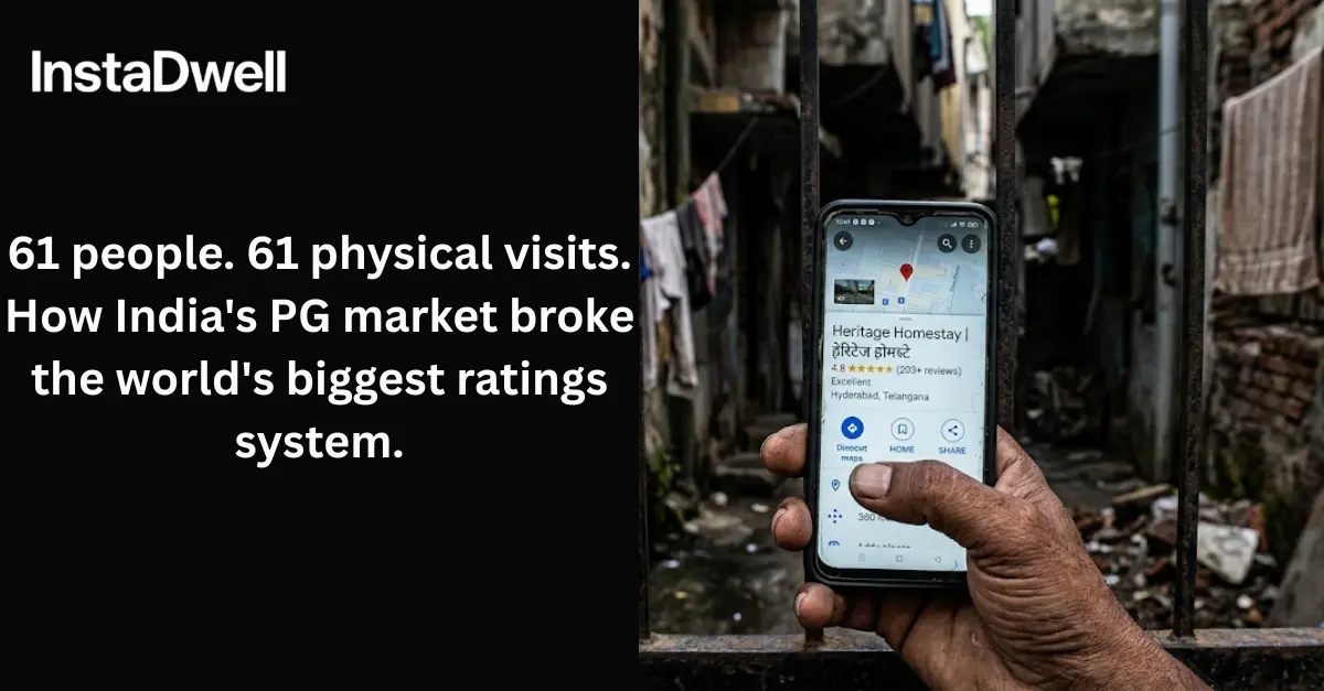 61 people. 61 physical visits. How India's PG market broke the world's biggest ratings system.